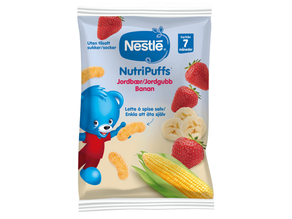Nestlé NutriPuffs Jordbær, Banan - Från 7 måneder