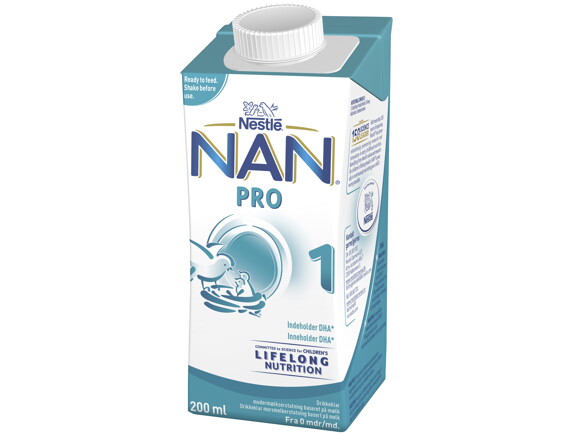 Nestlé NAN PRO 1, käyttövalmis äidinmaidonkorvike, 200 ml, alkaen 0 kk